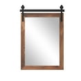 thumbnail image 2 of YOSHOOT 24" x 32" Rustic Wooden Farmhouse Wall Mirror, 2 of 7