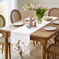 thumbnail image 4 of Easter Table Runner 72 Inches Long for Kitchen Dining, Farmhouse Watercolor Rabbit Flowers Herbs Dresser Scarf Farmhouse, Dining Table Decorations for Wedding/Parties, 13 x 72 In, 4 of 8