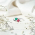 thumbnail image 4 of Rosec Jewels Natural Ruby Emerald Heart Promise Ring (AAA Quality) - Toi Et Moi Ring for Women - Ready to Gift for Valentines Day, 14K White Gold, US 3.50, 4 of 9