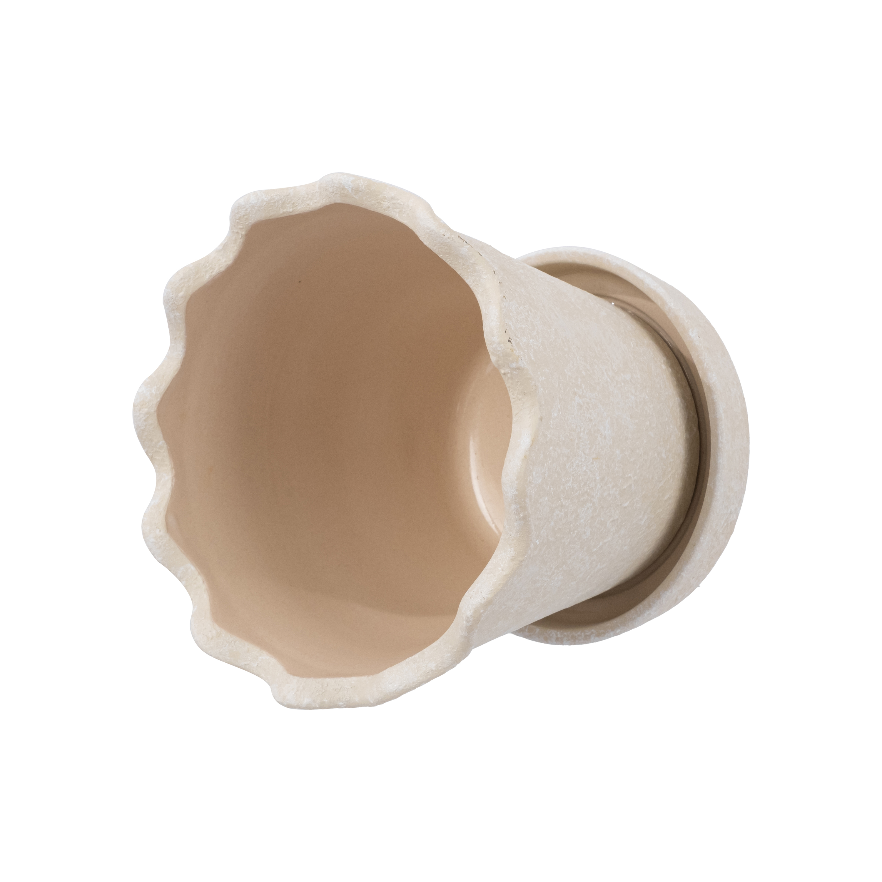 My Texas House Wave Ceramic Planter, Cream, 8 in photo 3