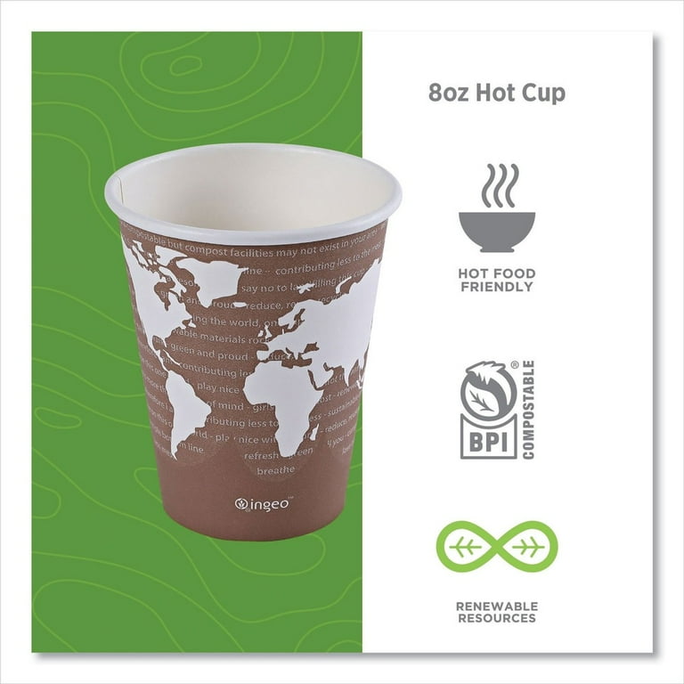World Art Renewable and Compostable Hot Cups, 8 oz, Plum, 50/Pack World Art Renewable and Compostable Hot Cups, 8 oz, Plum, 50/Pack