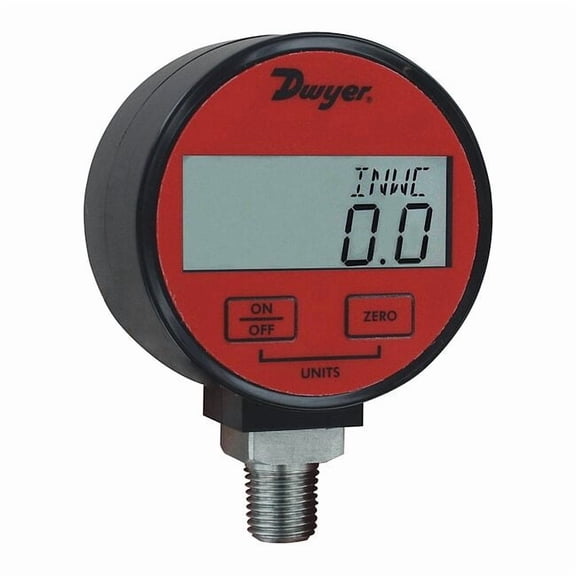 Dwyer Instruments Digital Compound Gauge,3" Dial Size,Red DPGA-12