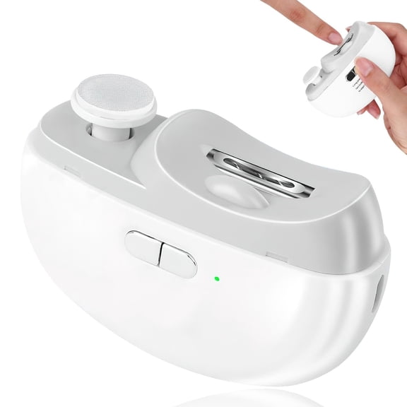 Electric Toenail Clippers for Seniors, Rechargeable Nail Trimmer with LED Light, Automatic Nail Cutter and Nail File with Dust Collection, Safe and Easy Nail Care Tool for Home Use