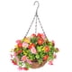 thumbnail image 3 of Flores artificiales en canasta colgante Canasta de canasta de flores colgantes Canasta de jardín, 3 of 4
