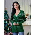 thumbnail image 5 of Women's Ugly Christmas Cardigans Button Down Open Front Knit Pullover Holiday Long Sleeve Cardigan Sweaters Red, 5 of 7