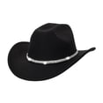 thumbnail image 2 of Sombrero de vaquero occidental, versátil, clásico, para disfraz, con protección solar, de jazz. Estilo C Negro, 2 of 9