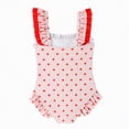 thumbnail image 4 of Gubotare Kids Swimsuits Toddler Baby Girls Swimsuit Infant One Piece Bathing Suits Cute Dinosaur Beach Wear Sunsuit Ruffle Swimwear 4T 5T (Pink,4-5 Years), 4 of 8