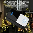 thumbnail image 4 of TOPRenddon Wireless Doorbell with 2 Buttons, Mini Waterproof Door Bell Chime Operating at 500 Feet, Doorbell with 36 Melodies, 4 Volume Levels & LED Flash, 1 Receiver + 2 Button, Black, 4 of 9