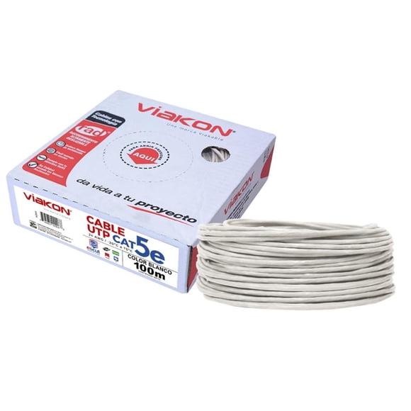 Cable Utp Categoría 5E Viakon Azul 100M