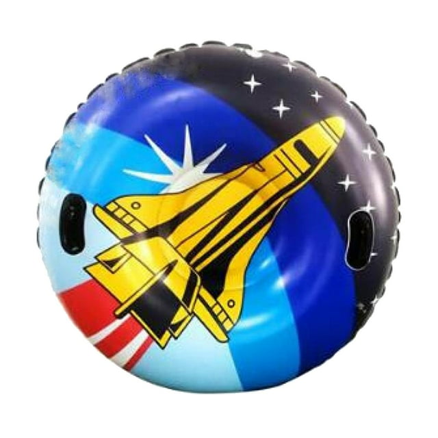 Almencla Tube à Neige Gonflable Portable en PVC pour Patinage Ski Fond Épaissi avec Poignées pour Fusée Ronde de 120cm