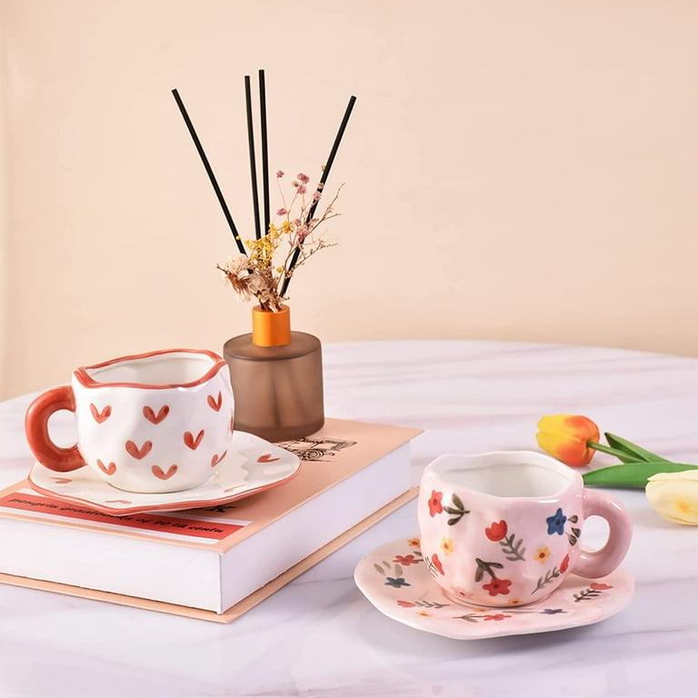 DanceeMangoo 2pcs Classic Solid Color Porcelain Mug, 16 Oz Milk Cup Coffee  Cup