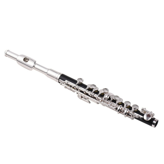 Instruments Piccolo Instrument ABS Tubing White Copper Silver Plated C Key Piccolo Flute for Beginners Students with Hard Case Cleaning Rod Cloth and Gloves
