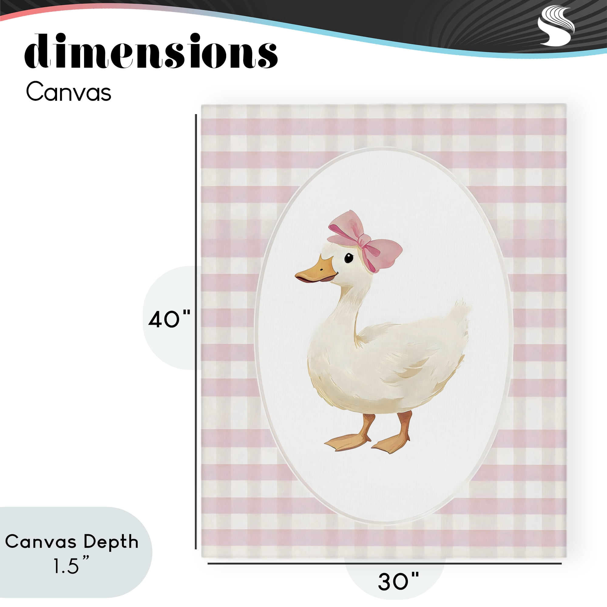 Stupell Industries Pink Gingham Duckling Canvas Wall Art, design by Arlington Prints