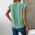 thumbnail image 4 of Jamicy Womens Blouses Casual Summer Outfits Women's Dressy Casual Blouses Business Short Sleeve T Shirts Summer Work Top Pleated Shirts, 4 of 4