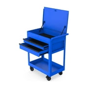 Hyper Tough 28-Inch Steel Tool Cart with Drawer, 500 lb Load Capacity, Blue Powder-Coated