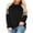 2596 Black, variant on Plus-Size Tops for Women Raglan Long Sleeve Color Block Striped T-Shirts Crewneck Blouse Purple