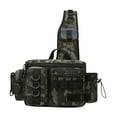 thumbnail image 3 of Bolsa de aparejos de pesca, soporte para caña, estuche de transporte, bolsa de pecho para hombres y mujeres, senderismo L Patrón verde talla L Cola Paquete de aparejos de pesca, 3 of 8
