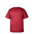 thumbnail image 3 of Whichone Men's V-Neck Striped Short Sleeve T-Shirt - 100% Cotton Classic Red & White Stripes, Soft & Breathable Tee(Sizes M-XXL), 3 of 7