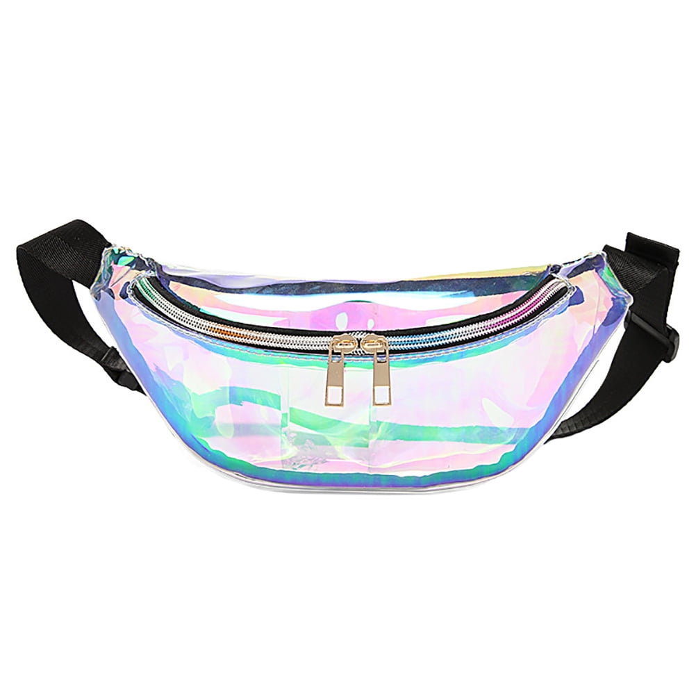 Gaosaili Holographic Fanny Pack Transparent Waist Pack Sports Running Messenger Bag for Women Girls
