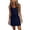 Navy, variant on Womens Eyelet Lace Sleeveless Mini Dress Square Neck with Drawstring Waist