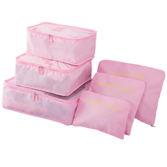 6 unids/set viaje impermeable ropa clasificación bolsa embalaje cubo organizador de equipaje