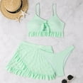 thumbnail image 5 of Sentmoon Bikini Set Supportive Bikini Top and High Waisted Swim Skirt Plus Size Womens Swimsuits Curvy Solid Color Womens Bathing Suit Beach Must Haves Mint Green L, 5 of 7