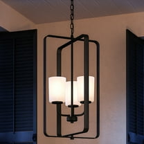 Luxury Modern Chandelier, 25.625H x 16W, with Modern Farmhouse Style, Midnight Black, UHP4110 by Urban Ambiance