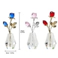 thumbnail image 3 of Moyic Rosa rosas azules de cristal - Regalo de apariencia realista para los seres queridos Estatuilla de rosa de cristal con poste de Decoración del hogar rojo brillante vara de oro, 3 of 6