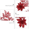 thumbnail image 6 of FUEENIRVA 6Pcs Red Christmas Artificial Flowers with Glitter Clip for Tree and Table Decor, 6 of 6