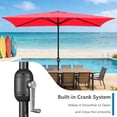 thumbnail image 5 of Abble 10x6.5ft Rectangular Patio Umbrella with Crank Handle, Outdoor Market Umbrella with 6 Sturdy Umbrella Ribs, Waterproof, Red, 5 of 9