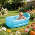 thumbnail image 3 of Leakproof Inflatable Pool Insulation Kiddie Pool with Backrest for Baby Toddler & Kids in Garden Backyard & Outdoor, 3 of 4
