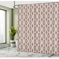 thumbnail image 4 of Ambesonne Vintage Shower Curtain, Geometric Circular Stripes, 69"Wx75"L, Pale Salmon and Dark Indigo, 4 of 4