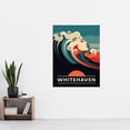 thumbnail image 2 of The Seaside Calls Whitehaven Beach Australia Sunset Woman of the Waves Sea Siren Ocean Extra Large XL Wall Art Poster Print, 2 of 3