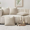 thumbnail image 4 of Set of 4 Cream Decorative Throw Pillow Covers Soft Chenille Woven Textured Luxury Accent Cushion Cases for Living Room Couch Bed Sofa Farmhouse Boho Home, 18*18 inch, 4 of 5