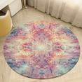 thumbnail image 4 of Kaleidoscope Mandala Colorful Floral Boho Floral Medallion Round Rug - Small Round Area Rug, Soft Non-Slip Machine Washable Bedroom Mat Indoor Accent Entry Carpet for Office Desk Dorm Hallway, 4 of 6