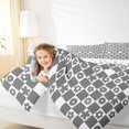 thumbnail image 4 of Homewish Modern Geometric Plaid Full Size Comforter Sets,Kawaii Cartoon Blossom Bedding Comforter Set,Gray White Checkered Bedding Sets For Girls Boys,Luxury Bedroom Decor Reversible,3 Pieces, 4 of 8