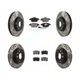 thumbnail image 1 of Transit Auto Front Rear Coated Drilled Slotted Disc Brake Rotors and Semi-Metallic Pads Kit for Car 2014 Volkswagen Beetle R-Line GSR with 272mm Diameter Rotor KDS-100852, 1 of 2