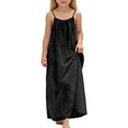 thumbnail image 2 of HOWPAY Girls' Dresses Sleeveless Swing Flowy Dresses Spaghetti Strap Solid Color Lightweight Summer Loose Fit Beach Casual Sundress Black, 2 of 6