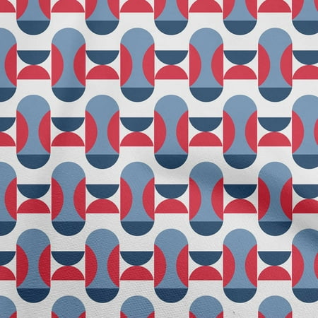 oneOone Cotton Silk Red Fabric Geometric Diy Clothing Quilting Fabric Print Fabric By Yard 42 Inch Wide