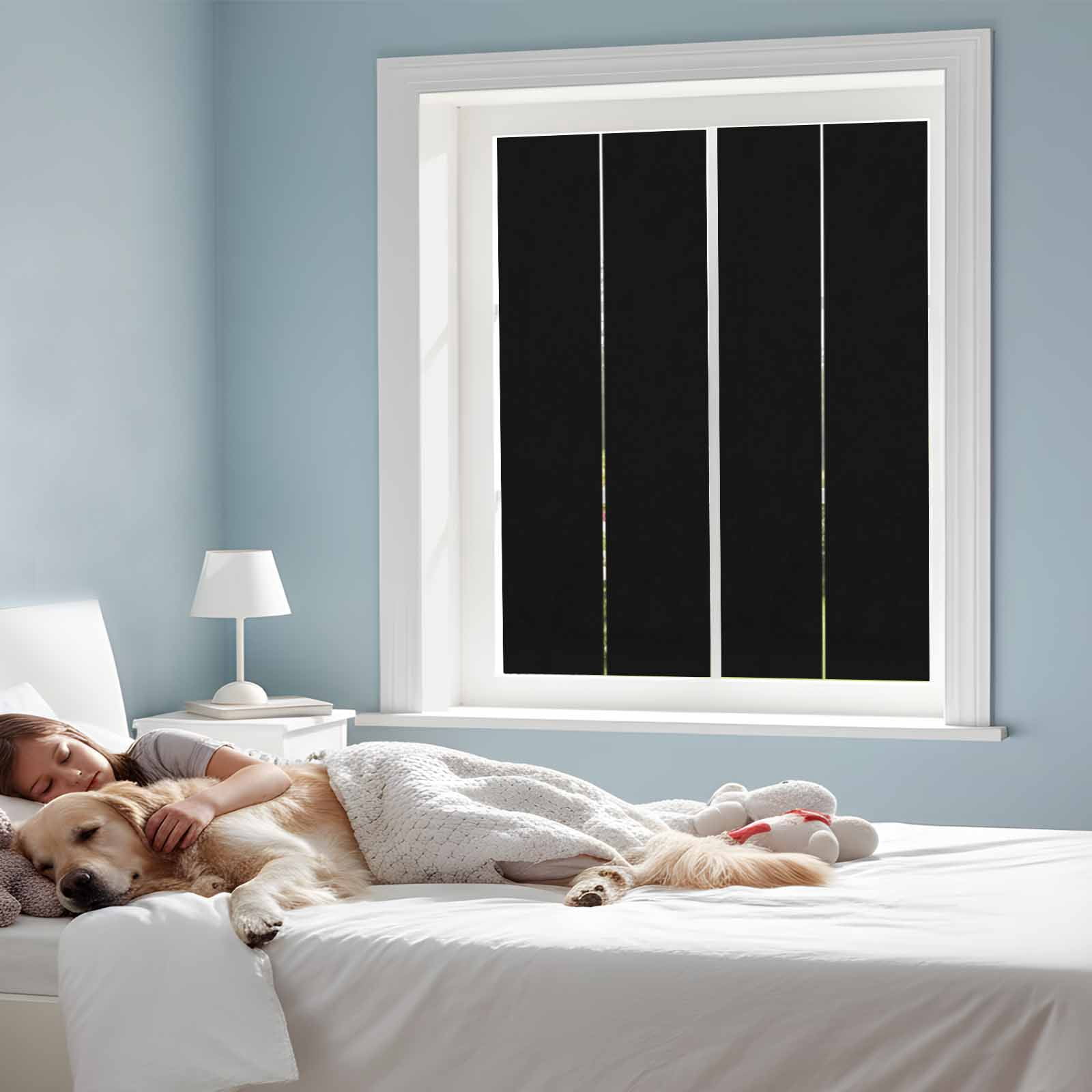 Removable Glass Window Covering, Black Window Privacy Film Frosted, Farmhouse Solid Black Color Modern Art Decorative Privacy Windows Film for Bedroom, Living Room, 19.6 x 39.3 Inches