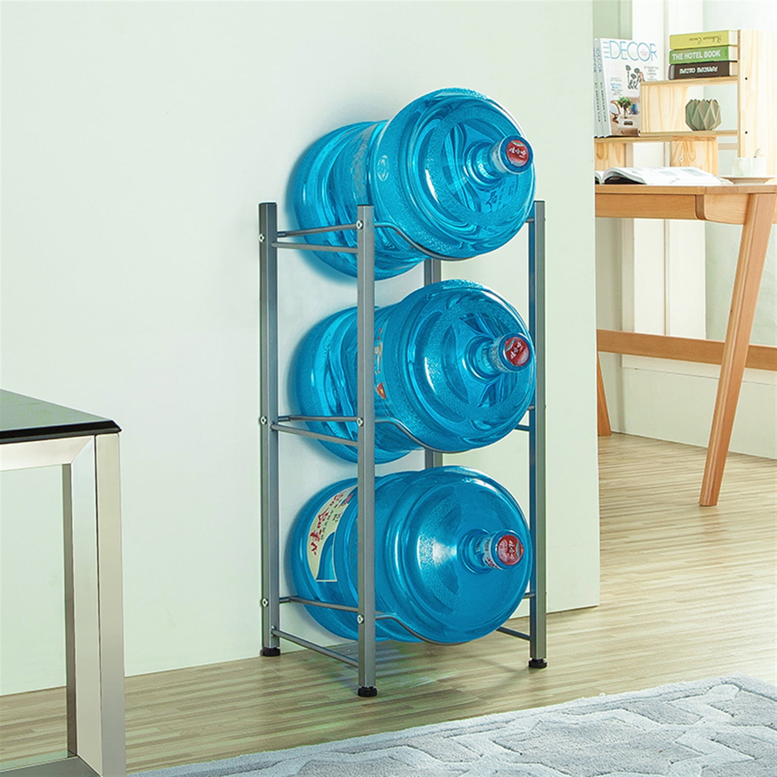 Private Jungle 3-Tier Water Rack Stainless Steel Heavy Duty Water Cooler Jug Rack Storage Organizer for 5-Gallon Water Bottles