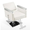 thumbnail image 3 of BarberPub Classic Hydraulic Barber Chair Salon Spa Hair Beauty Styling White 3021, 3 of 8
