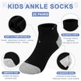 thumbnail image 4 of 25 Pairs Toddler Kids Socks, Ankle Athletic Low Cut Short Socks for Boys Girls 1-14 Years, 4 of 7