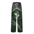 thumbnail image 5 of LNZGNM Halloween Mens pajama Pants, Soft Elastic Waist Trousers with Pockets for Home Relaxing, Halloween Christmas Holiday Party Casual Wear, Dark Green (L), 5 of 6