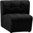 thumbnail image 3 of Meridian Furniture Limitless Fauteuil Modulaire en Velours Noir, 3 of 7