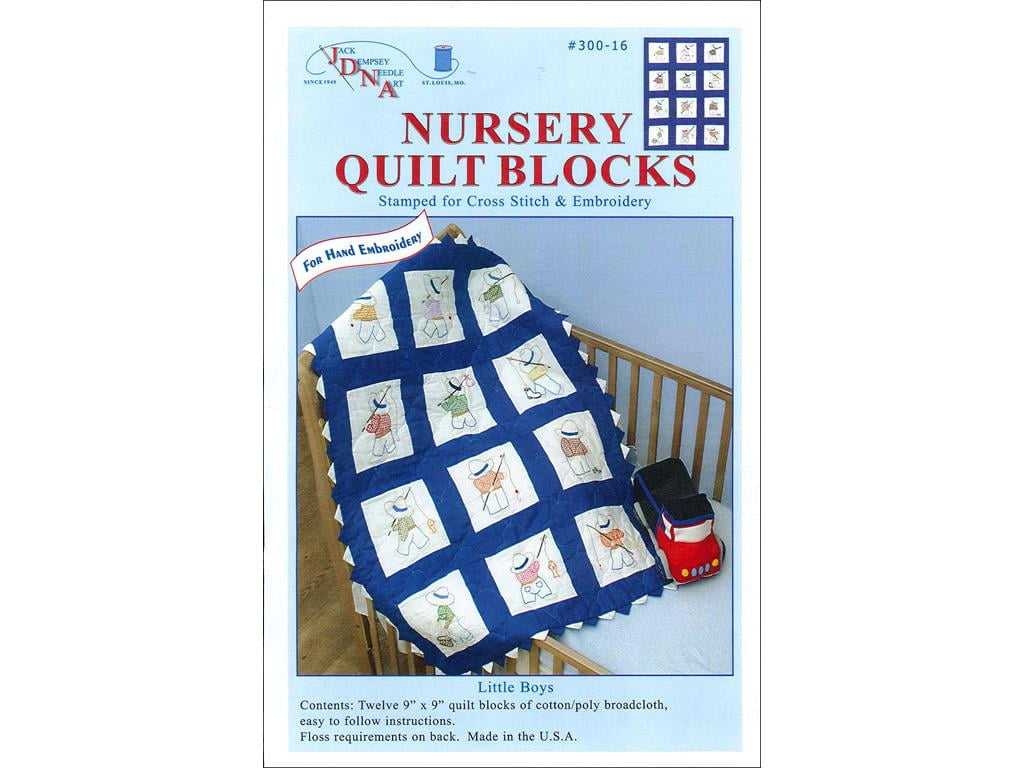 Jack Dempsey Nursery Quilt Blocks Little Boys 12pc