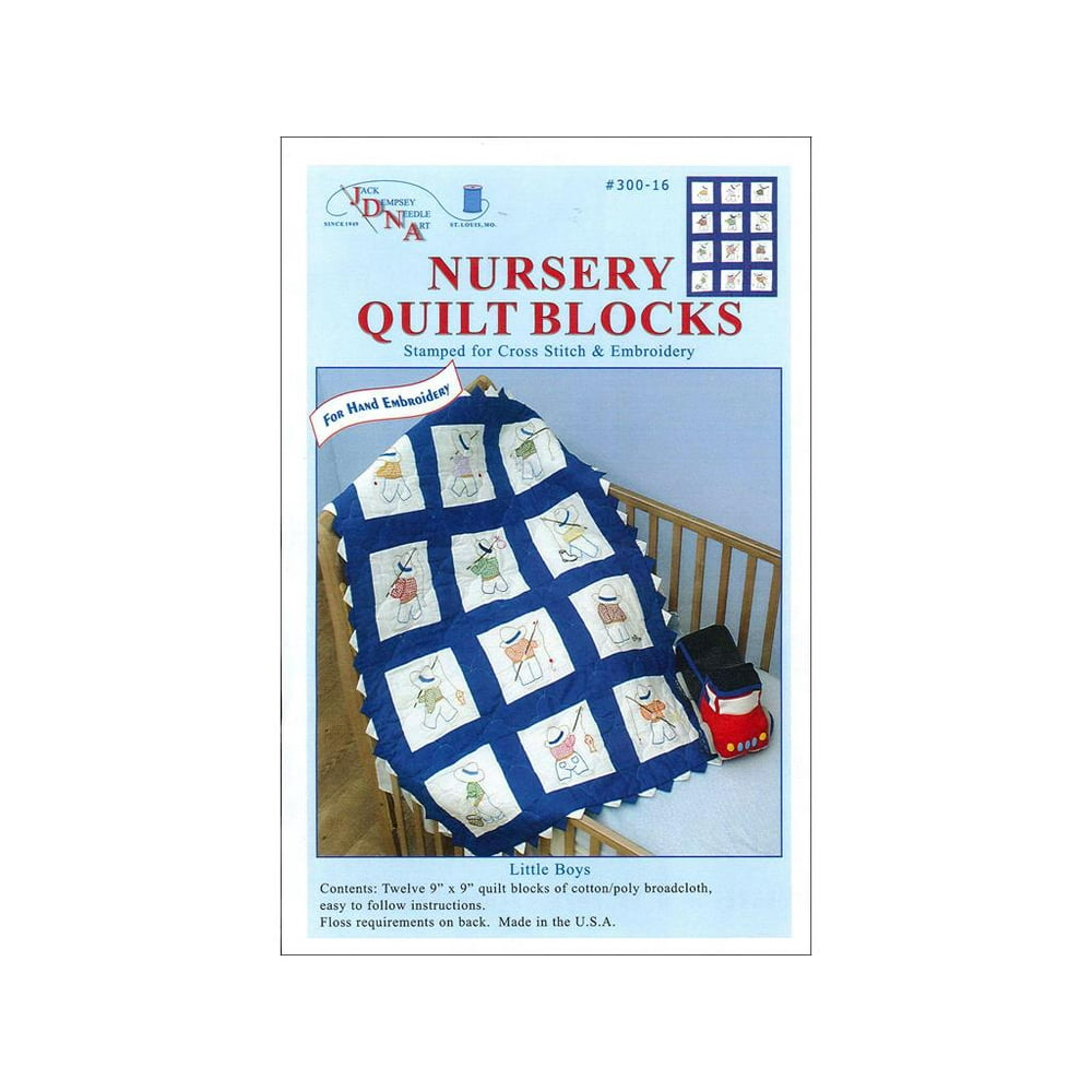 Jack Dempsey Nursery Quilt Blocks Little Boys 12pc