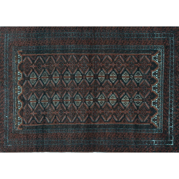 Ahgly Company Indoor Rectangle Persian Light Blue Traditional Area Rugs, 5' x 7'