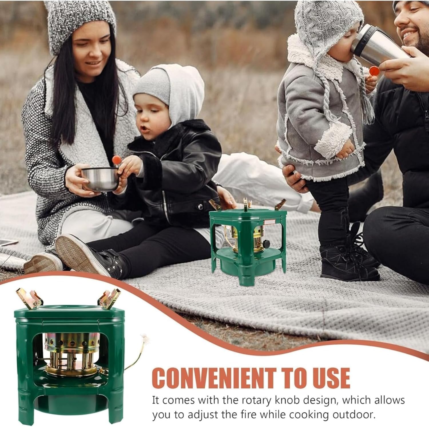 Kerosene Stove 8 Wicks Portable Camping Stove for Backpacking Hiking Outdoor Adventure with Cookware Burner, Lightweight Oil Stoves Cooker,fogon de petrleo para cuba (1 PCS)