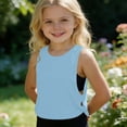 thumbnail image 3 of MHOSTAFH Girls Athletic Tank Tops Solid Color Sleeveless Shirts Summer Workout Tennis Yoga Running Tops, 3 of 9